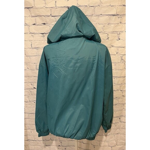 Garage Teal jacket hooded Women's zip up shell windbreaker rainjacket Size Small - Picture 6 of 9